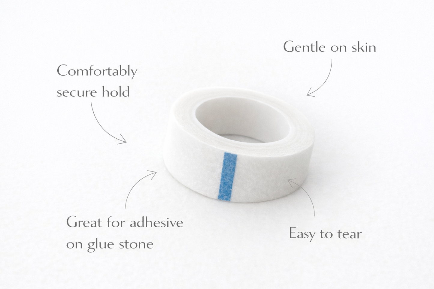 Non-Woven Lash Tape is a versatile tape designed to assist lash artists during lash extension applications by improving visibility and lash isolation and for glue stones