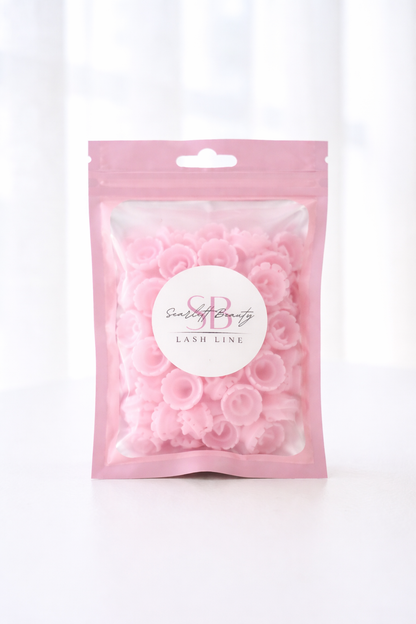 Blossom Cups are specially designed adhesive cups that help maintain glue freshness while creating the perfect surface for volume fan pickup.
