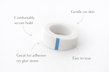 Non-Woven Lash Tape is a versatile tape designed to assist lash artists during lash extension applications by improving visibility and lash isolation and for glue stones
