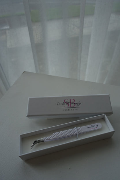 Diamond Grip Isolation Tweezer- White