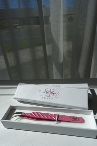 Diamond Grip Isolation Tweezer- Pink