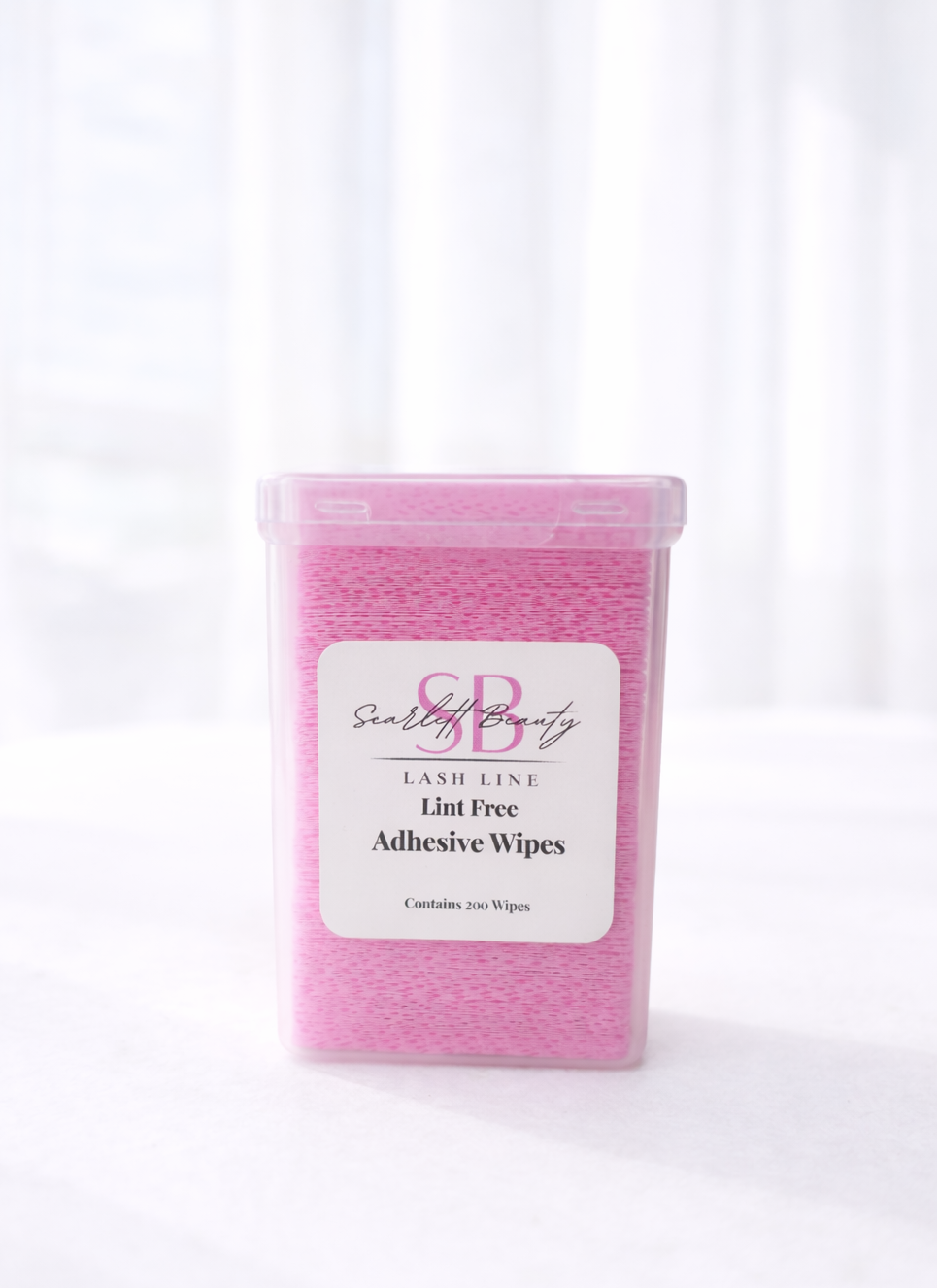 Lint-Free Adhesive Wipes are designed to keep lash adhesive bottles, tools, and work surfaces clean during lash extension treatments.