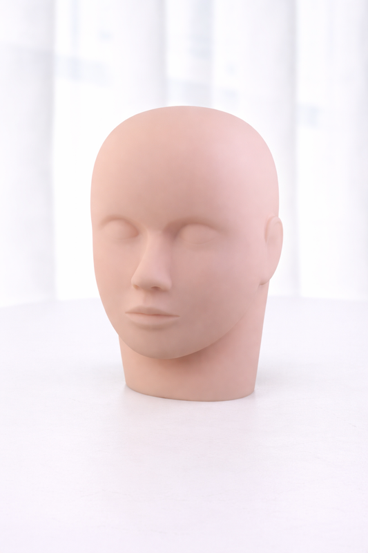 The Lash Training Mannequin Head is designed to help lash artists practice and perfect their technique before working on live clients.