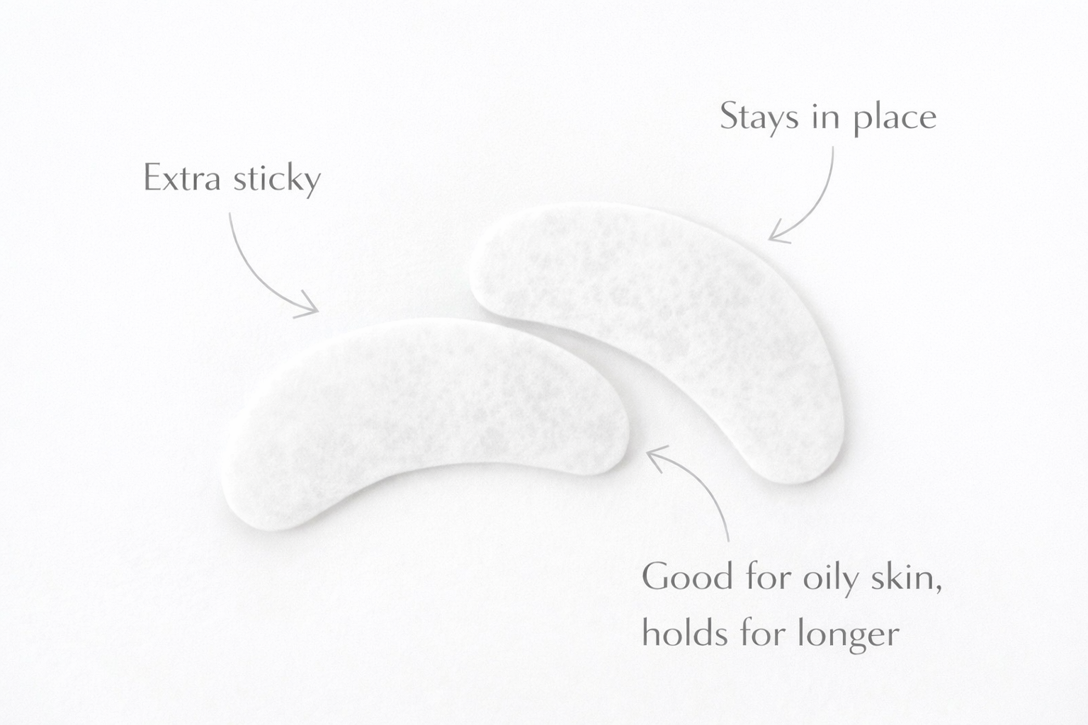 Extra Sticky Eye Pads are designed to stay securely in place during lash extension treatments, making them perfect for clients with watery eyes, oily skin, or clients who tend to move during appointments.