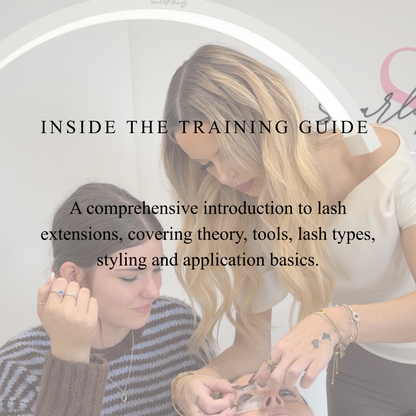 lash mentorship 1:1 guidance at scarlett beauty with instructor supporting a student during a lash extension application 