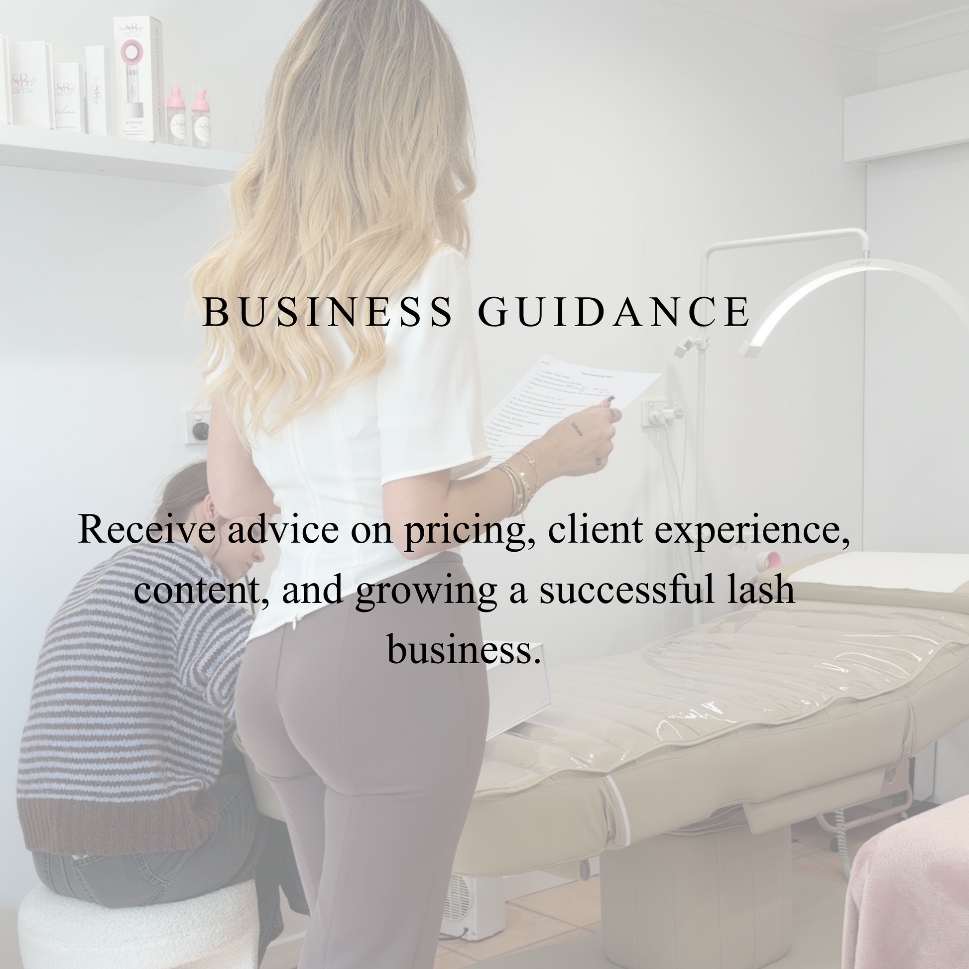 lash mentorship 1:1 guidance at scarlett beauty with instructor teaching